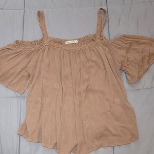 Size S, tan blouse